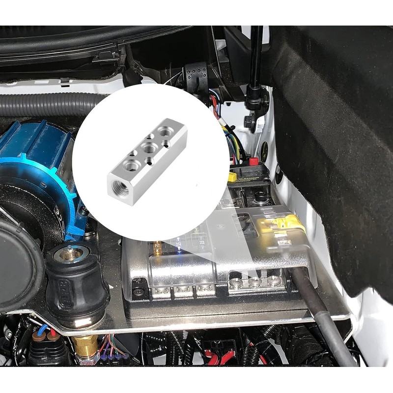Iceyon 3 Way Pneumatic Manifold Air Distribution Block, Aluminum Alloy
