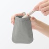 Mu-in Ryohin Wrinkle Nylon One-Handed Opening Flat Pouch - Gray