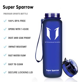 Super Sparrow Drinking Bottle - Tritan Water Bottle - 350 ml & 500 ml & 750 ml & 1000 ml - BPA-Free - Ideal Sports Bottle - Quick Water Flow, Sport, Water, Bike