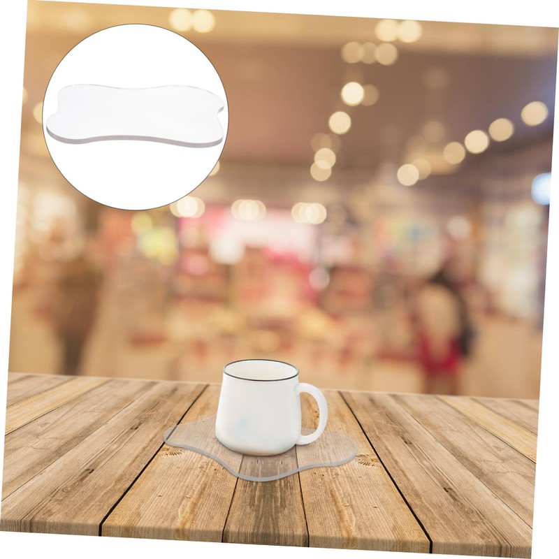 OHPHCALL Acrylic Cup Coaster Transparent Tabletop Mats for Home Office