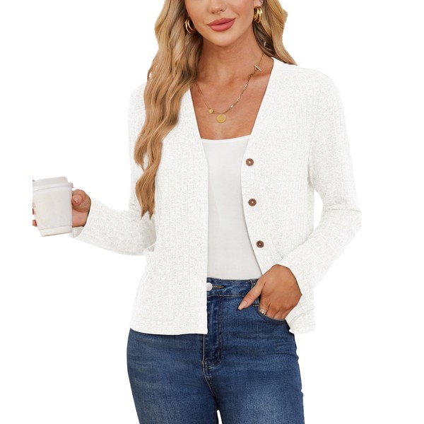 CZYINXIAN Women's Casual Long Sleeve Open Front Cardigan Trendy Solid