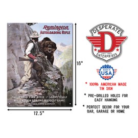 Desperate Enterprises Remington Right of Way Tin Sign, 12.5" W x 16" H