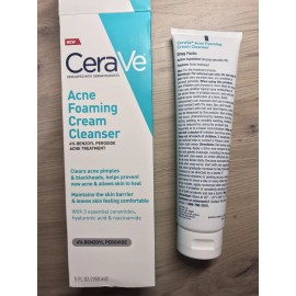 Cerave Acne Foaming Cream Cleanser | 4% Benzoyl Peroxide Acne Treatment 5 fl.oz