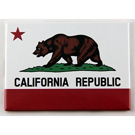 California Republic Flag Fridge Collector's Souvenir Magnet 2.5" X 3.5"