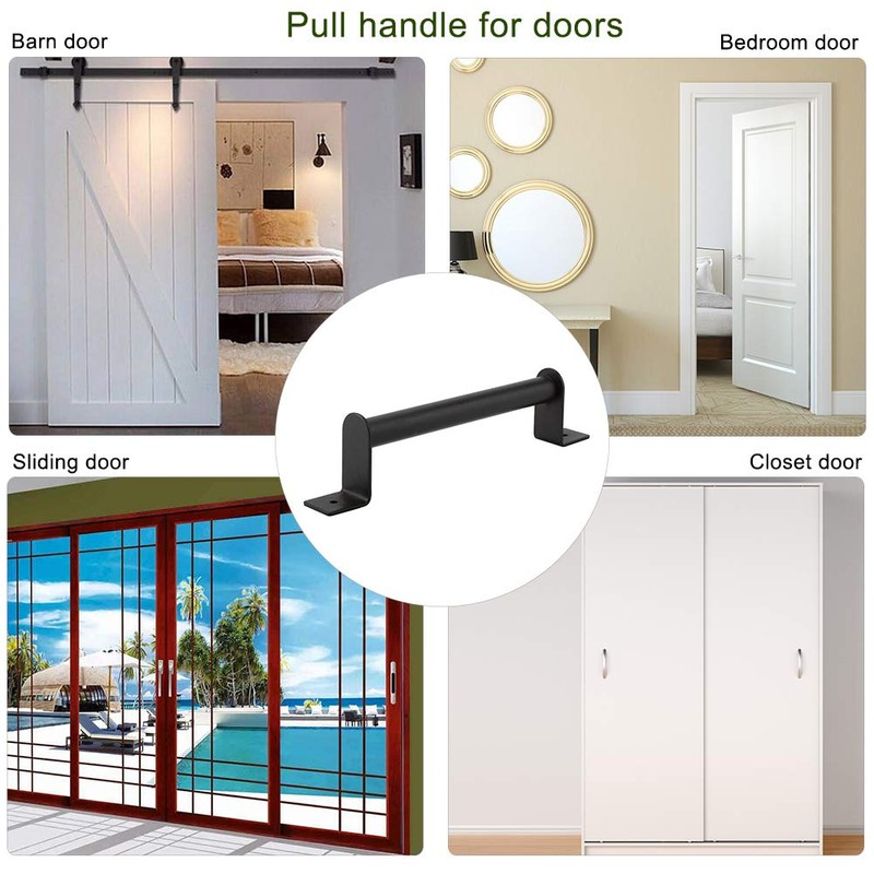 Smandy Black High Performance Barn Door Handle Pull Set Carbon