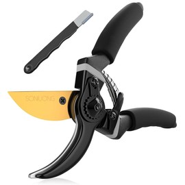 Pruning Shears for Gardening,Garden Shears,Garden Clippers,Gardening Shears,SK5 Steel Hand Pruners,Garden Scissors Heavy Duty Tool with Soft Cushion Grip Handle and Sharpening stone