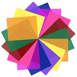 SAKOLLA 16 Pack Color Correction Gel Light Filter - Transparent Color Lighting Gel Filter Plastic Sheets, 8.5 by 11 Inches, 8 Colors