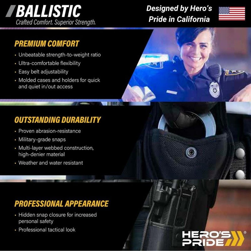 Hero's Pride Flashlight Ring Holder, Nylon Flashlight Holster for Duty