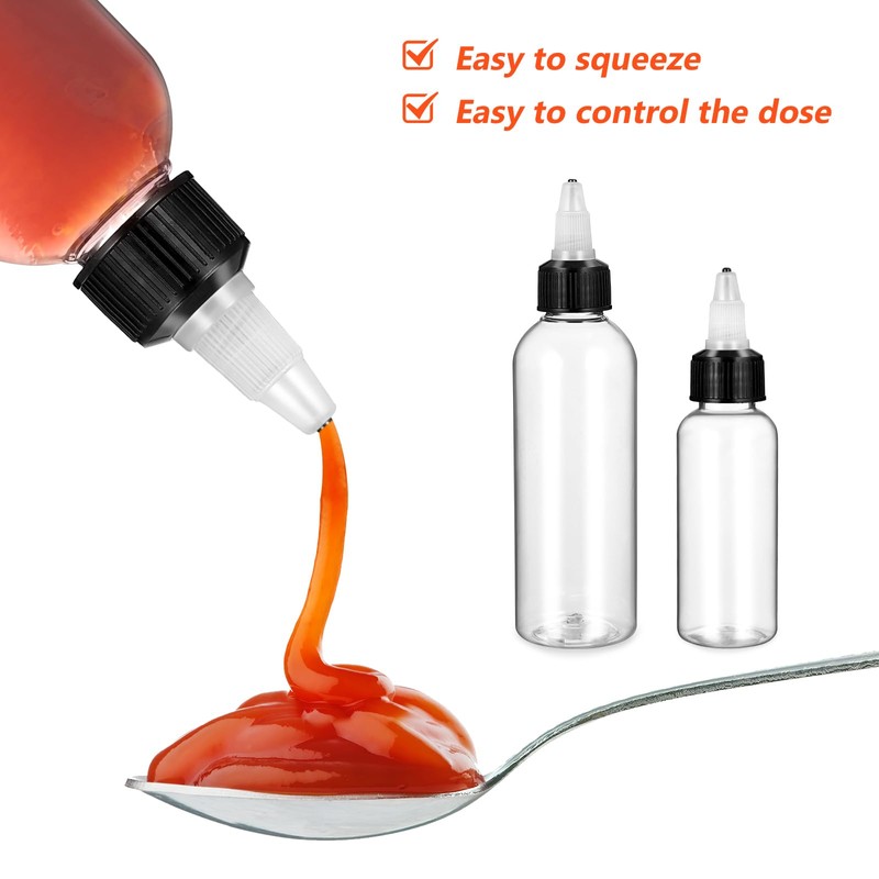 Luxshiny Mini Squeeze Bottle10PCS Sauce Bottle with Pointed Tip Clear