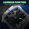 MEGIR Automatic Mechanical Men Watch, Silicone Band, 43x50mm Alloy Case,