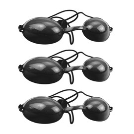 IDNVFY 3 Pairs Black Safety Glasses, Light Blocking Protective Mask, Sunbed Goggles and Beauty Instrument Photon Eye Mask