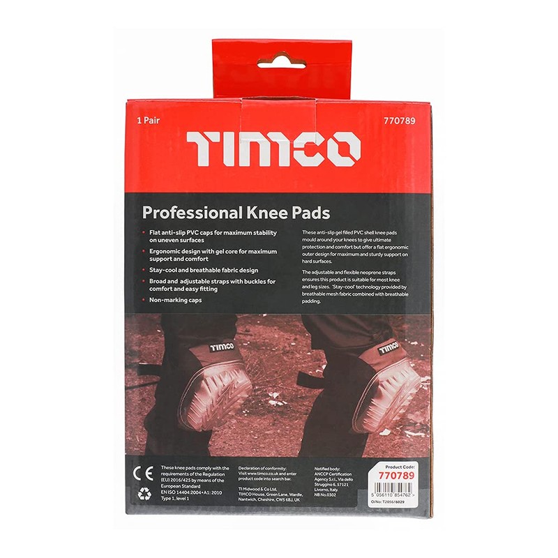 TIMCO Professional Anti-slip Gel Knee Pads One Size