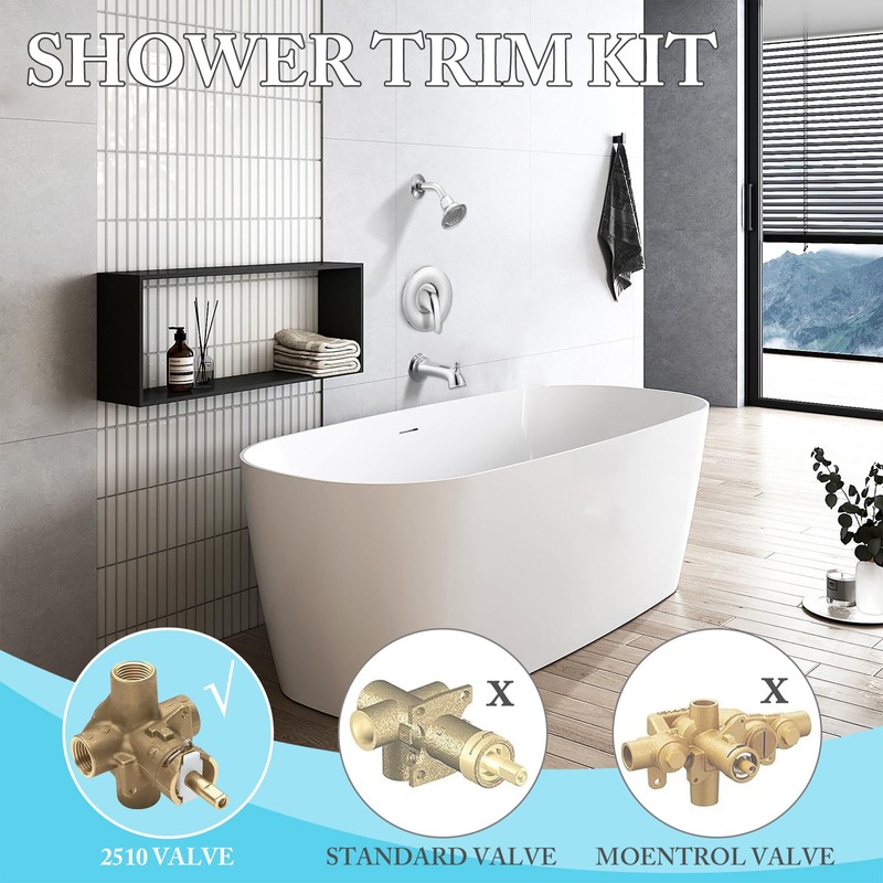 Moen Compatible Shower Trim Kit, Single Handle Replacement for Posi-temp