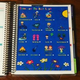 Handmade Summer Bucket List Dashboard Insert for use with Erin Condren Planner