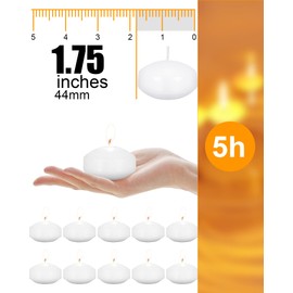 Treela 80 Pcs 1.73 Inch White Unscented Floating Candles, Dripless Tealight Candles Home Decorations, Cute and Elegant Burning Candles for Wedding Vases Centerpieces Party Accessories