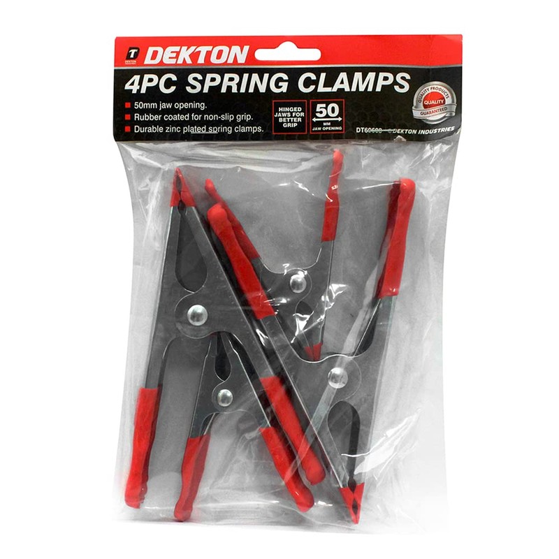 Dekton Spring Clamp 4 PC Set - 50mm Jaw Opening,