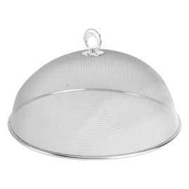 Fly Cover Stainless Steel Cover Round Food Cover Tent Fruit Hood Fly Protection for Picnics Camping Grill Parties Buffets 30 cm Silver