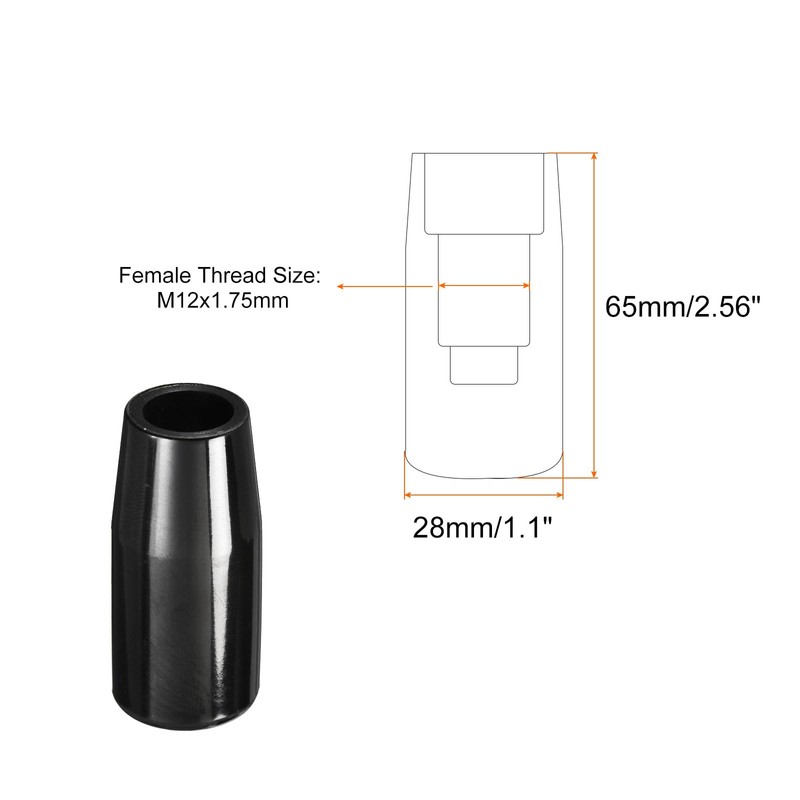 HARFINGTON Revolving Handle Grip, 4Pcs M12x65mm Female Thread Phenolic Handle