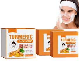 Dyceittdia 2pcs Kurkuma-Seife, Kurkuma-Reinigungsseife, Kurkuma Hautunreinheiten Seife, Reinigende Seife, Hellt die Haut auf und Macht sie Geschmeidig, 2pcs*100g, soap