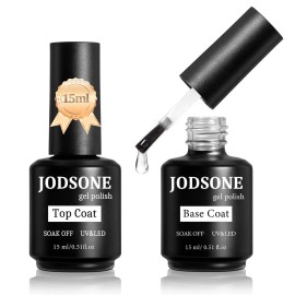 JODSONE 2 Bottles of Top Coat Base Coat Set No Wipe Foundation Combination Brigh
