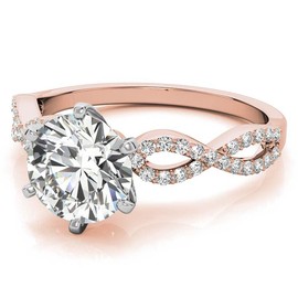 Luyona Twisting Infinity Moissanite Engagement Rings for Women, 1.0 CT Round Cut Moissanite Wedding Ring, Customize Name Engraving-R9