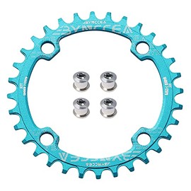 Bynccea Round Chainring 104 BCD 32T 34T 36T 38T Narrow Wide Single Chain Ring with 4 Pieces Sprocket Screws 8 9 10 11 12 Speed for Road Bikes MTB BMX Bike