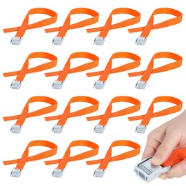 Lashing Straps Short 50 cm Pack of 15 Lashing Straps with Ratchet, Small Tie Down Straps with Clamping Lock, Adjustable Mounting Strap for Furniture, Sack Trucks, Camping, Motorcycle, Luggage, Maximum