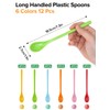 Ferenando 12 Pcs Coloured Long Plastic Spoons 18.5cm with 6
