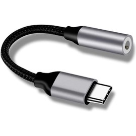 PADCR USB C Headphone Adapter, USB-C to 3.5 mm Jack Headphone Audio Adapter, Universal (Grey)
