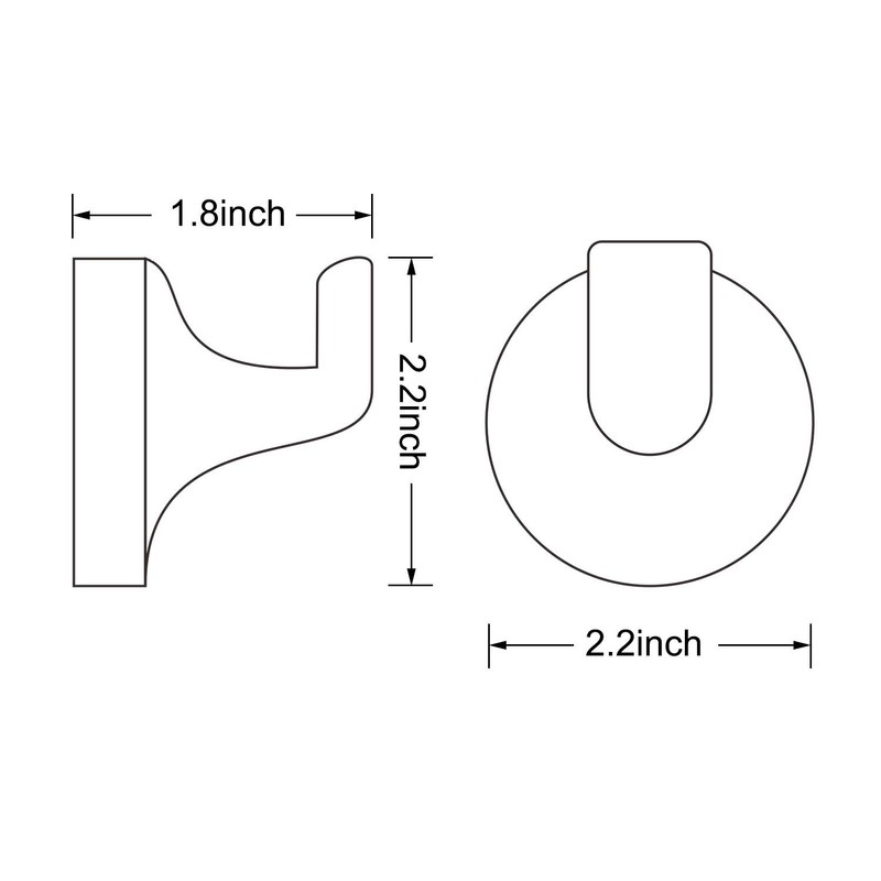 2 Pack Oil Rubbed Bronze Towel Hook for Bathroom Modern