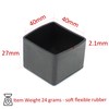 40 mm Square Rubber Protective Caps End Caps Stopper for