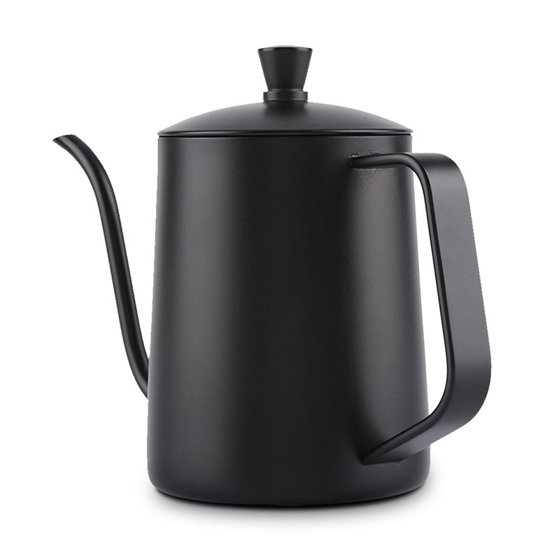 550ml Stainless Steel Long Gooseneck Coffee Pot Kettle with Lid