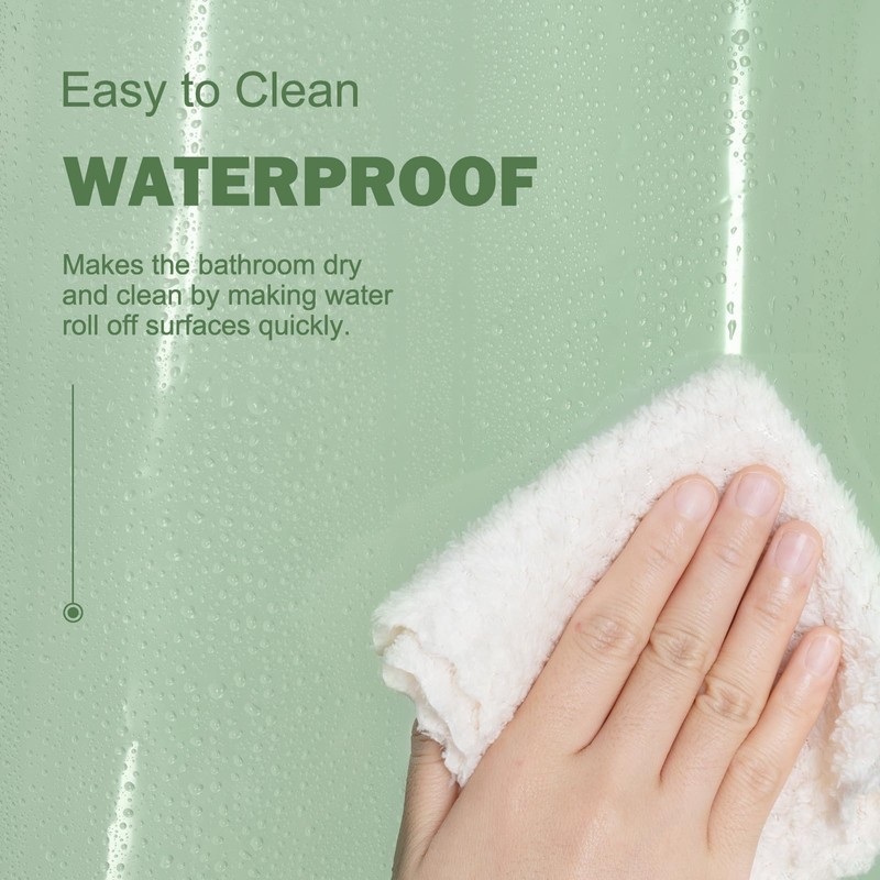 UFRIDAY Green Clear 72 x 84 Shower Curtain Liner,Extra Long
