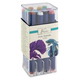 VAN NASSAU FINE ART Round dual markers, 12 pieces in transparent box