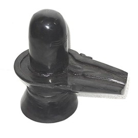 Shiva Lingam Shivling Statue Black Marble Worship Idol Stone Shiva Linga for Meditation Puja Room Religious god Shiv Ling Murti Adiyogi Lingam Shiva Lingam Figurine For Home Decor and Pooja 4" Inch