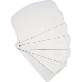 Ateco 1303 Bowl Scraper Set, Flexible Food-safe Plastic, White, 6-Pieces