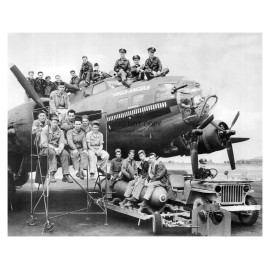 HELLS ANGELS B-17 303RD BOMBER CREW SQUAD FLYING FORTRESS WW2 WWII 8X10 PHOTO