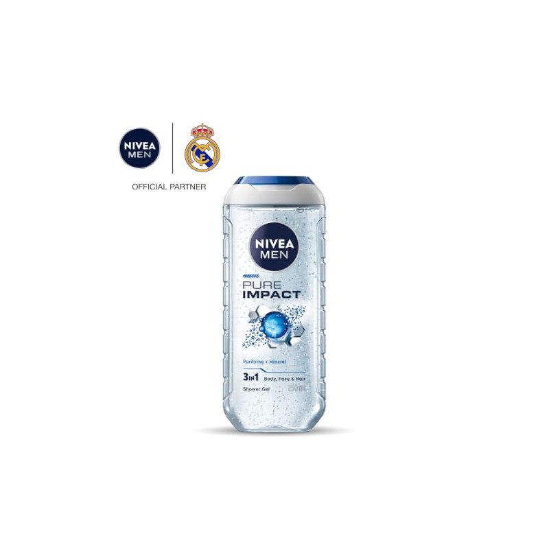 Nivea Pure Impact Shower Gel for Men, 250ml
