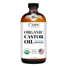 Aceite De Ricino 100 Puro, Orgánico, Prensado En Frío, Sin                                                                                            