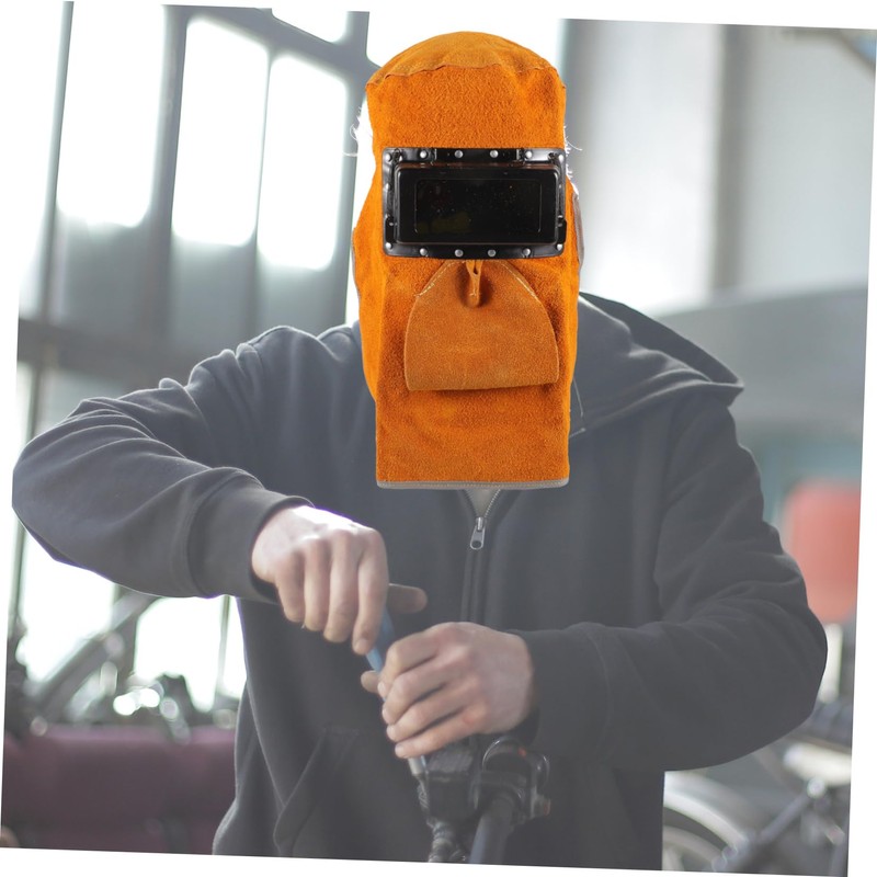 COHEALI Welding Helmet Mask with Lens Adjustable Cowhide Shield for