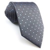 SHLAX&WING Men's Necktie, Gray, Blue, Dot, Men's Silk Business, 8cm