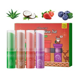 EnMart 4 Pack Fruit Flavored Lip Balm - Moisturizing Natural Chapstick Bulk for Dry, Cracked Lips, Long-Lasting Lip Smacker in Assorted Fruit Flavors