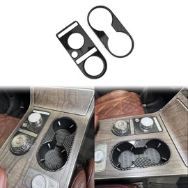 JUIVEEL ABS Central Gear Shift Panel Cover Center Console Gear Shift Panel Cover Water Cup Holder Cover Compatible with Genesis GV80 2025 [PE] Accessories (Carbon Fiber Style)