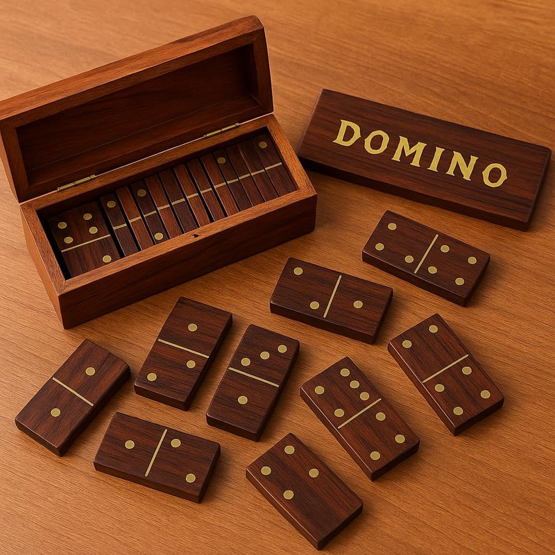 TOSQP27 Gift Domino Set Family Board Game 28 Piece Dominoes