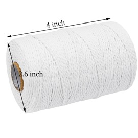 Butchers Twine String,500 Feet Natural Cotton Kitchen Twine String Cooking for Crafts Roasting Gift Wrapping DIY Decoration Gardening Packing Materials,Natural White