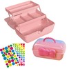 Tuilful Storage Box with Handle, 3-Compartment Plastic Organizer with Lid,