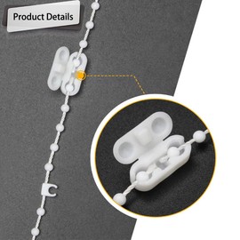 LICQIC Roller Blind Cord Connector Clips, Replacement Blind Pull Cord Connector, Ball Chain Connector fits 4.5mm Roller, Roman and Vertical blinds, 5 Pack Plastic