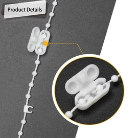 LICQIC Roller Blind Cord Connector Clips, Replacement Blind Pull Cord Connector, Ball Chain Connector fits 4.5mm Roller, Roman and Vertical blinds, 5 Pack Plastic