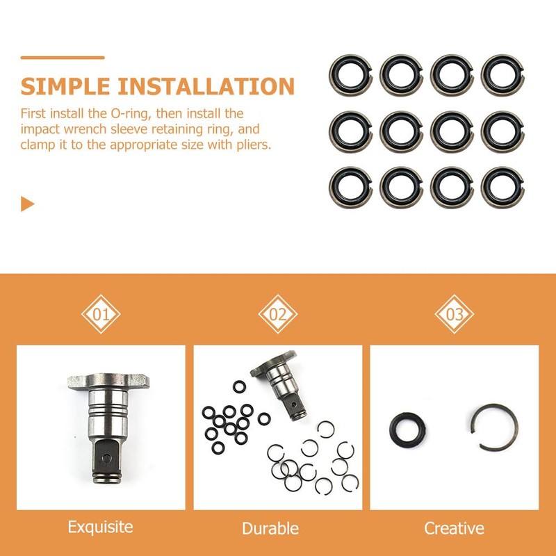 DOITOOL Wrench Ring, Impact Wrench, O-Ring, Retention Set, 12 Set,
