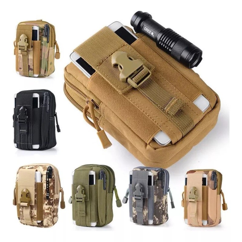 LJK Bolsa Morral Tactica Porta Celular Cinturon Multiusos Campin